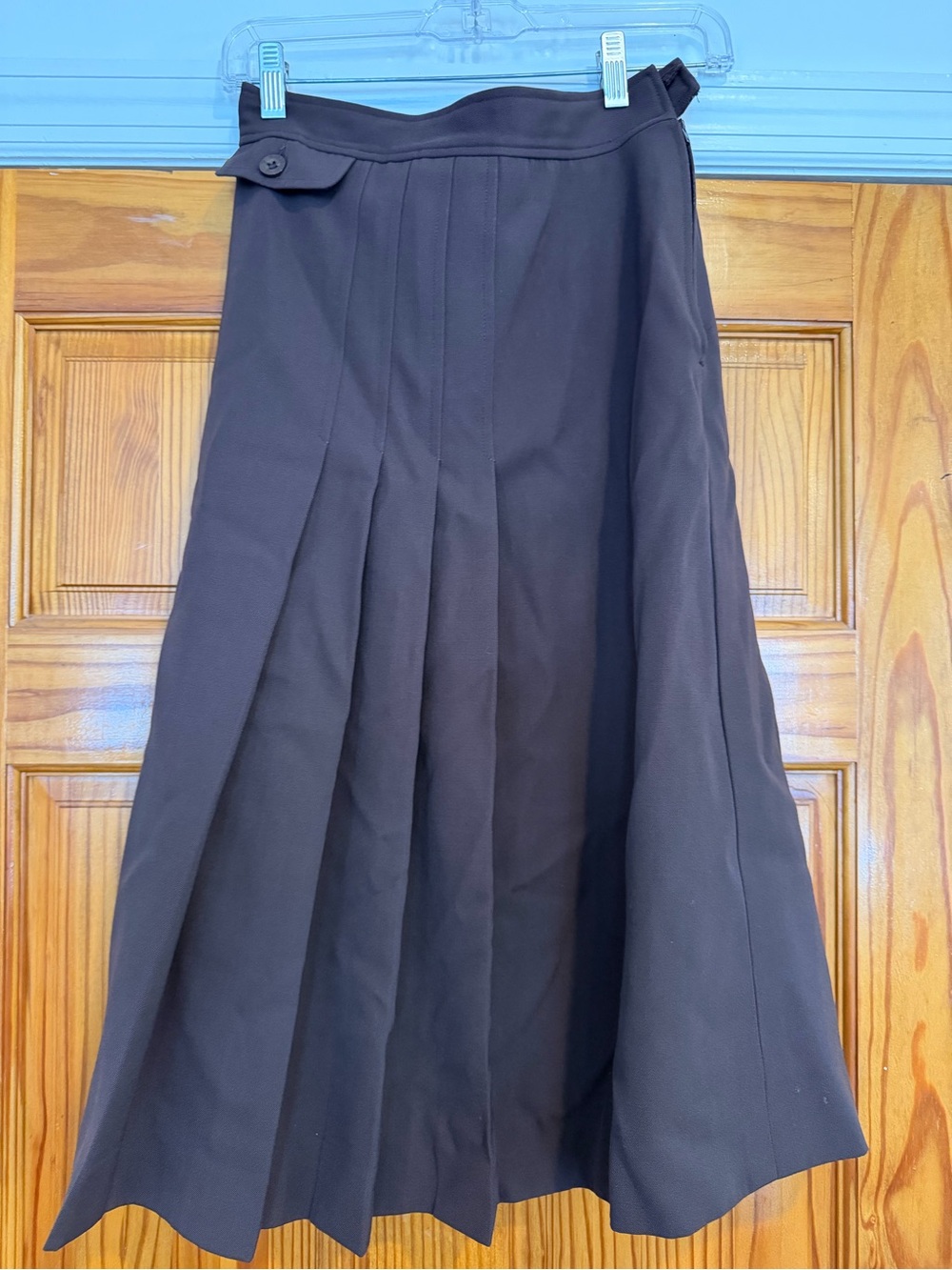 Vintage Women's Charcoal Pleated A-Line Skirt
